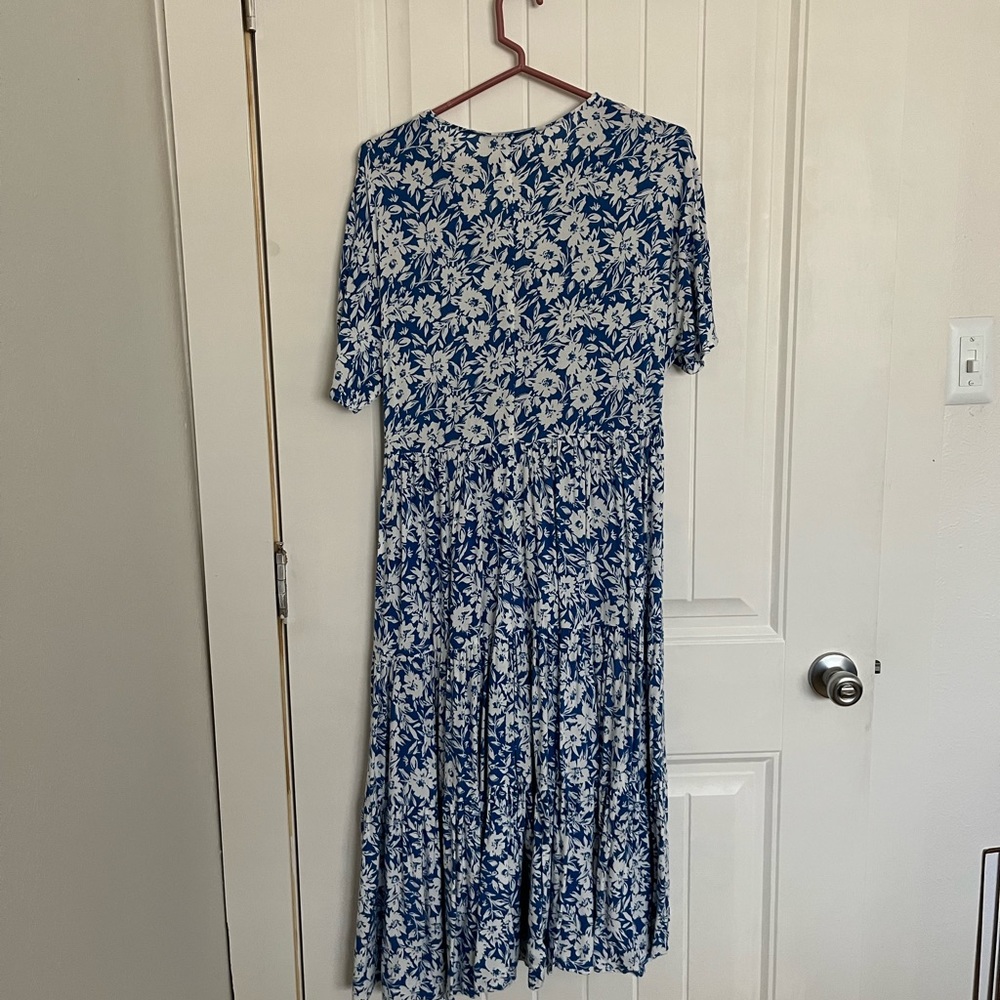 Zara Blue Floral Midi Dress - Picture 6 of 6